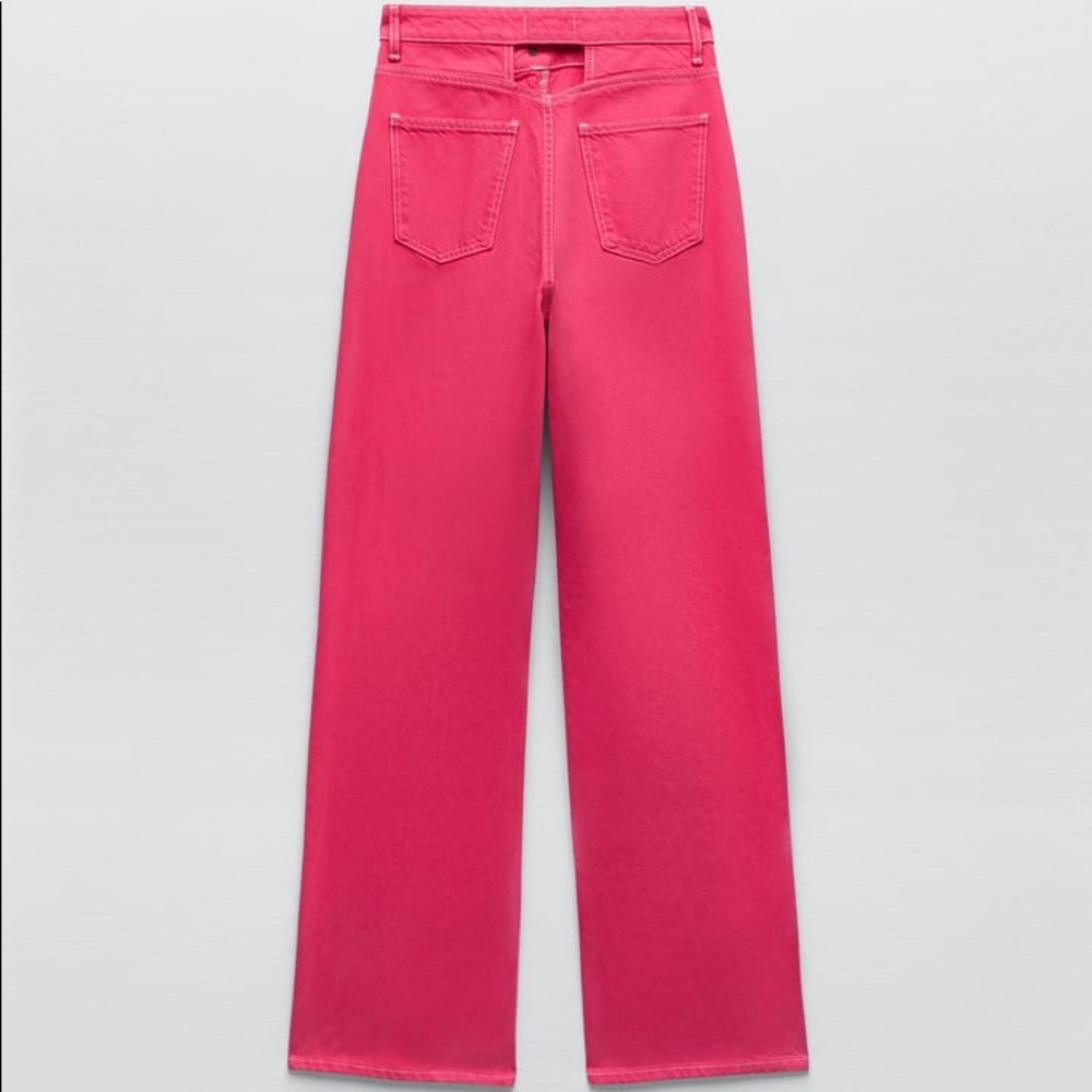 Zara Pink Full Length Cut Out Jeans - Picture 14 of 16